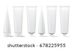 Tube Cream Set Vector. Mock Up. Cosmetic, Cream, Tooth Paste, Glue White Plastic Tubes Open And Closed Set Packaging Realistic Illustration. Isolated 