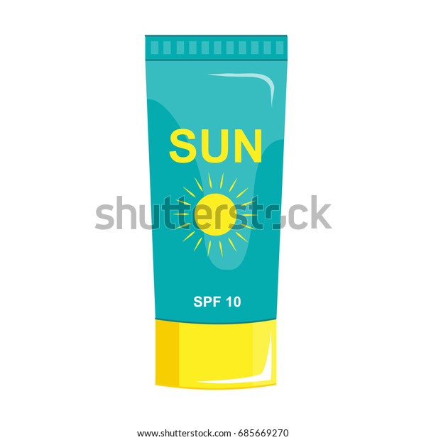 Tube Cream Sunburn Cosmetics Sunbathing Protection Stock Vector ...