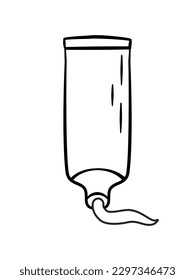 Tube of cream vector strokes isolated on white background. Hand drawn tube of cream for infographics, website or app.