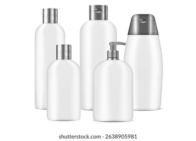 Tube with dispenser pump mockup product glass bottle jar lotion cap cosmetic clean hygiene blank object isolated liquid soap packaging collection