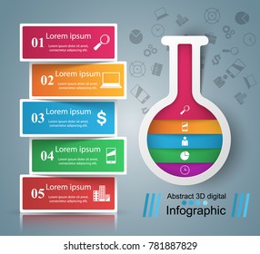 Tube experiments. Abstract infographics Vector eps 10