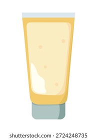 Tubo de crema facial. Clipart de Vector plano, ilustración con fondo aislado.