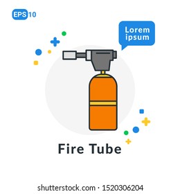 Tube Fire Construction Tool Flat icon . Used For web, logo, mobile app, User Interface and Infographic