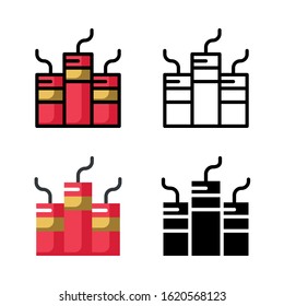 Tube Fireworks Icon set Vector Illustratiion