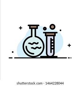 Tube, Flask, Lab, Education  Business Flat Line Filled Icon Vector Banner Template. Vector Icon Template background