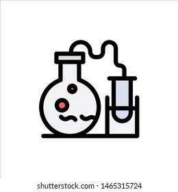 Tube, Flask, Lab, Science  Flat Color Icon. Vector icon banner Template. Vector Icon Template background