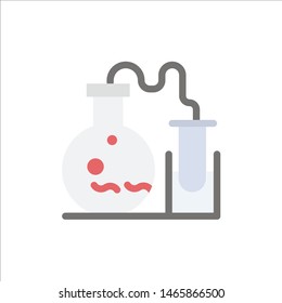 Tube, Flask, Lab, Science  Flat Color Icon. Vector icon banner Template. Vector Icon Template background