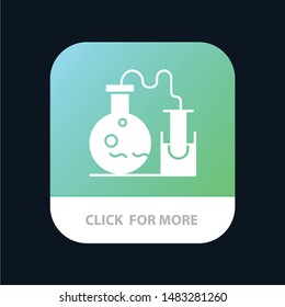 Tube, Flask, Lab, Science Mobile App Button. Android and IOS Glyph Version