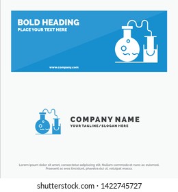 Tube, Flask, Lab, Science SOlid Icon Website Banner and Business Logo Template