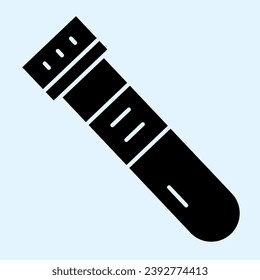 Tube flask solid icon. Blood test, medical laboratory glass. Health care vector design concept, glyph style pictogram on white background, use for web and app. Eps 10
