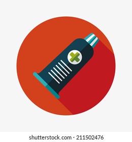tube flat icon with long shadow