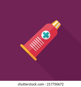 tube flat icon with long shadow