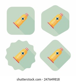 tube flat icon with long shadow