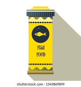 Tube With Food For Aquarium Fish, Flat Design Vector