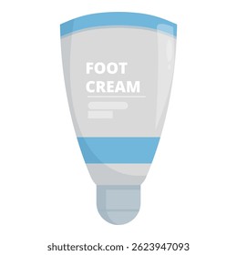 Tube of foot cream is standing, offering a solution for dry and cracked skin, promoting foot health and smooth skin