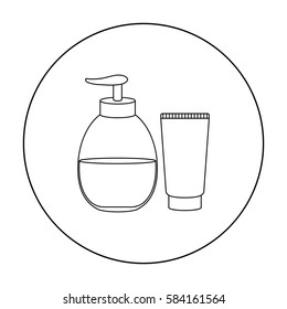 Tube with gel icon outline. Single tattoo icon from the big studio outline.
