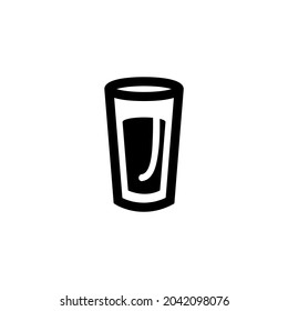 Tube Glass With Shine Silhouette Icon On White Background