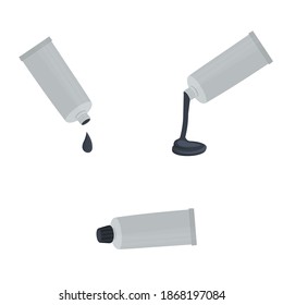 Tubo de pegamento. Materiales de construcción, ilustración vectorial