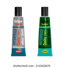 A tube of glue on a white background.Vector illustration.