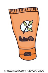 tube of hand care cream. vector sketch doodle stock image
