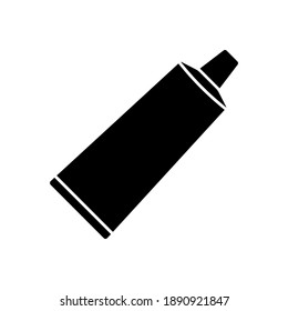 Tube icon. Black silhouette. Side view. Vector flat graphic illustration. The isolated object on a white background. Isolate.