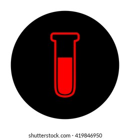 Tube icon. Red vector icon