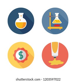 tube icon set. vector set about label, paint tube and flask icons set.