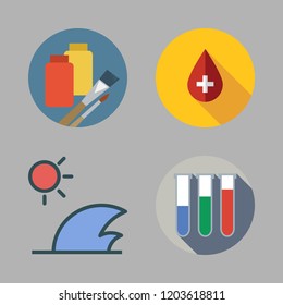 tube icon set. vector set about waves, test tubes, blood and paint tube icons set.