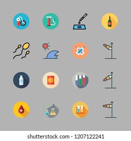 tube icon set. vector set about air pump, products, test tubes and blood icons set.