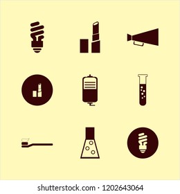 tube icon. tube vector icons set lipstick, drop counter, test tube and loud speaker