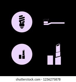 tube icon. tube vector icons set fluorescent bulb, lipstick and toothbrush toothpaste