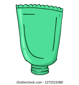Tube icon. Vector illustration of a tube of cream. Hand drawn tube.