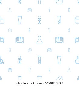 tube icons pattern seamless white background. Included editable line test tube, cream, cream tube, test search, paper towel icons. icons for web and mobile.