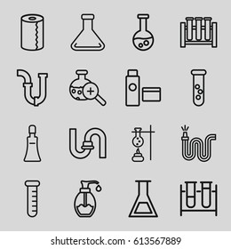 Tube icons set. set of 16 tube outline icons such as pipe, paper towel, water hose