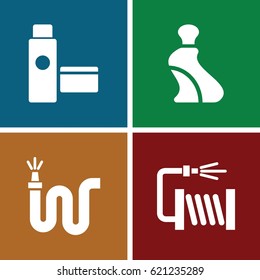Tube icons set. set of 4 tube filled icons such as cream tube