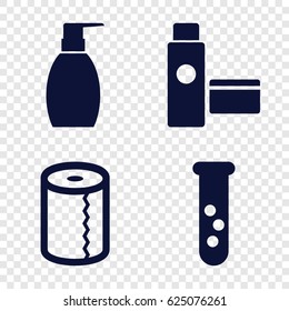 Tube icons set. set of 4 tube filled icons such as bottle soap