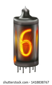Tube indicator lamp with number 6 lit up.