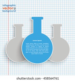 Tube infographic on the checked paper background. Eps 10 vector file.