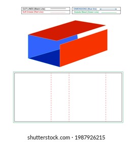 Tube interior box cardboard folding box, insert box and dieline tamplate with 3d render,color changeable and editable