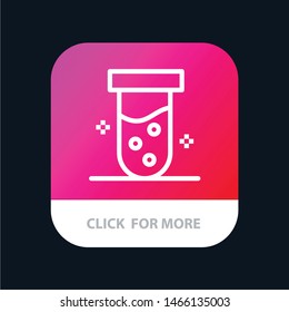 Tube, Lab, Test, Biochemistry Mobile App Button. Android and IOS Line Version. Vector Icon Template background