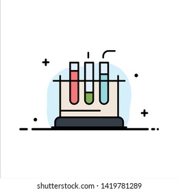 Tube, Lab, Test, Medical  Business Flat Line Filled Icon Vector Banner Template