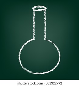 Tube. Laboratory glass sign. Flat style icon with scribble effect