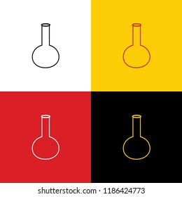 Tube. Laboratory glass sign. Vector. Icons of german flag on corresponding colors as background.