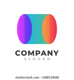 tube logo template with modern simple colorful for your company