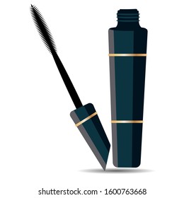 Tube of mascara with brush. Vector art