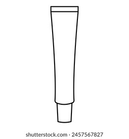 Tube mockup cosmetic. White plastic tuba for toothpaste, cream, gel and shampoo. Template for medicine or cosmetics illustration