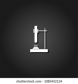 Tube on fire icon flat. Simple White pictogram on black background with shadow. Vector illustration symbol