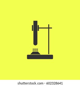 Tube on fire icon flat. 