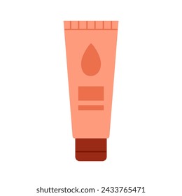 Tube package with cosmetic product, cream or lotion in plastic container vector illustration