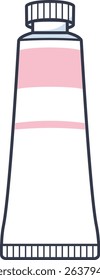 Tube of paint for artistic or creative use, flat vector illustration.